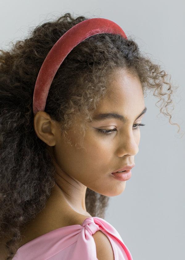 Jennifer Behr Tori Headband In Velvet Antique Rose