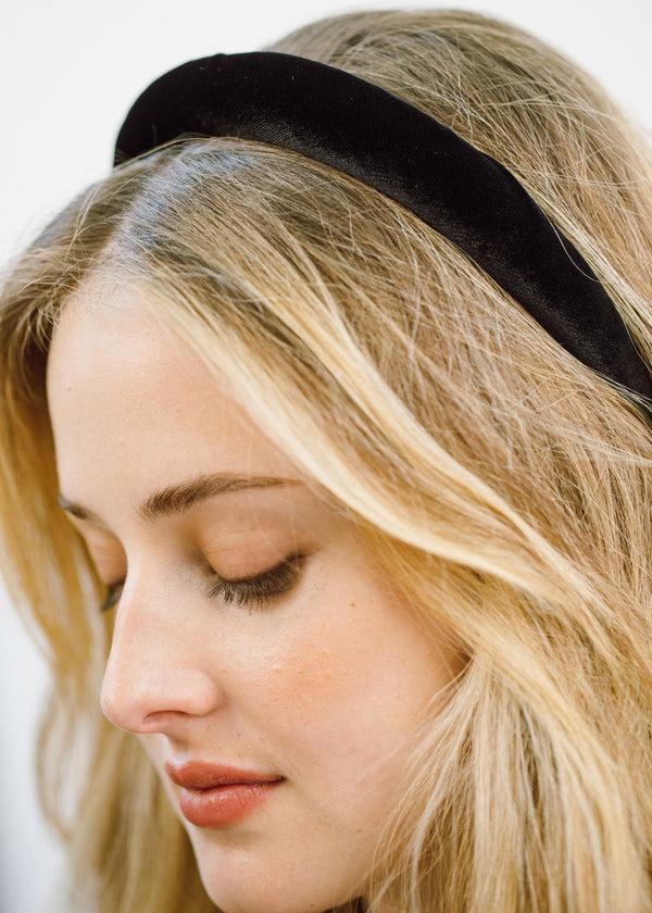 Jennifer Behr Tori Headband In Velvet Black