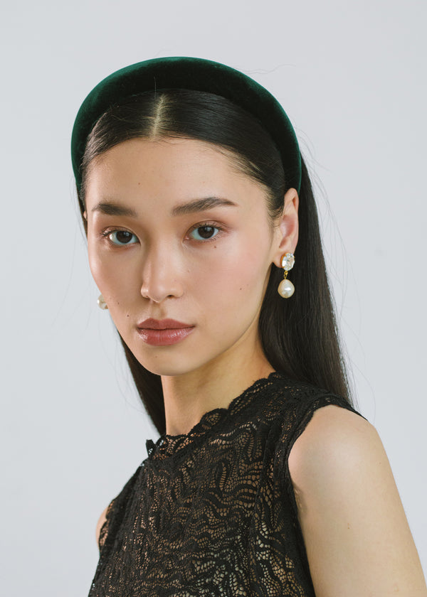 Jennifer Behr Tori Headband In Velvet Emerald