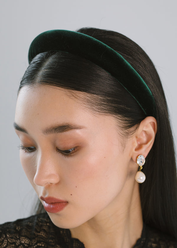 Jennifer Behr Tori Headband In Velvet Emerald