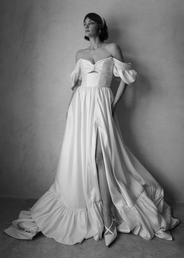 Jennifer Behr Tori Voilette Headband Cream