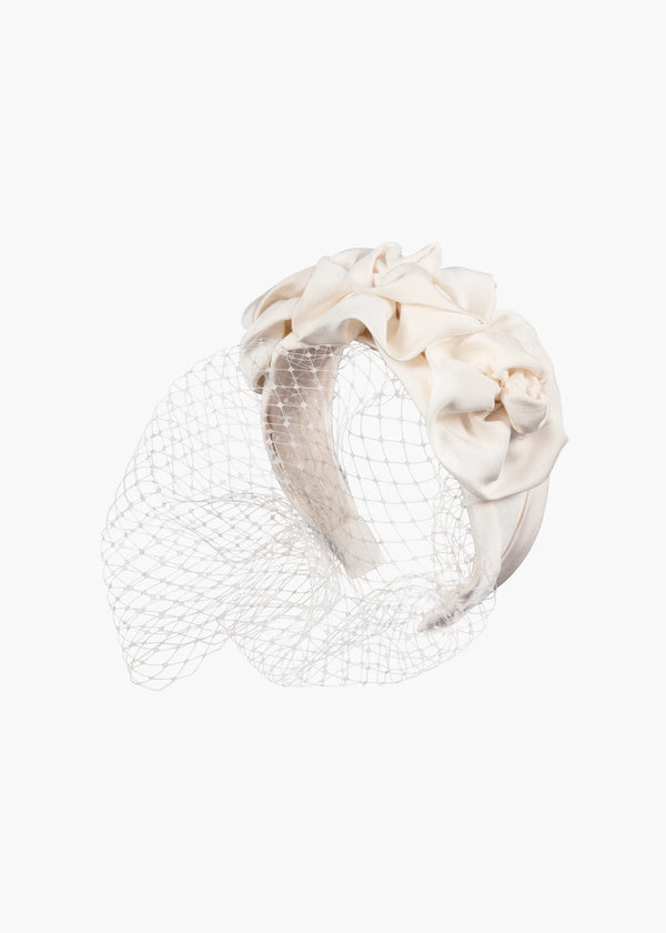 jennifer behr Triple Rosette with Veil Cream