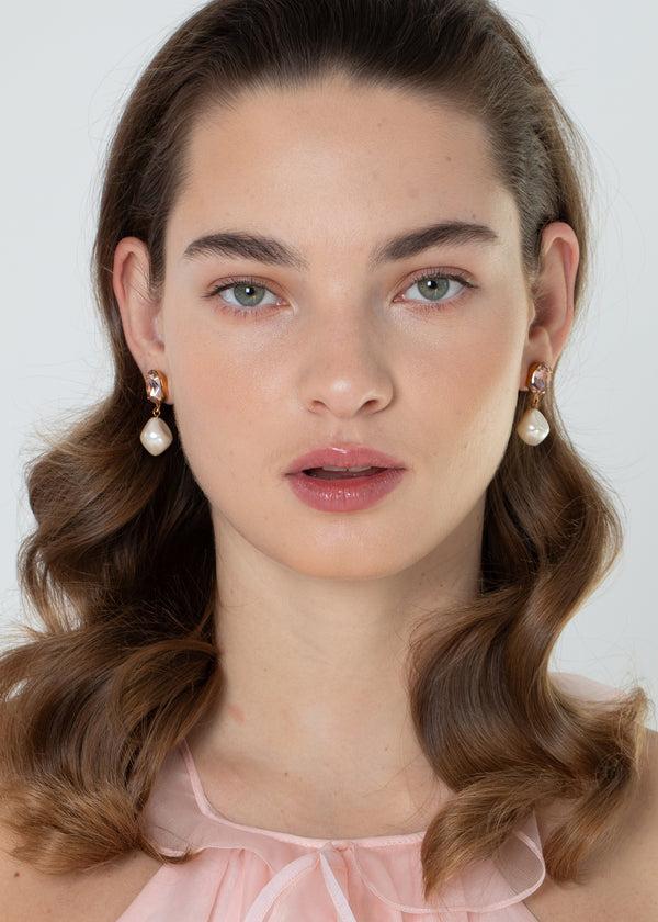 Jennifer Behr Tunis Earrings Antique Rose