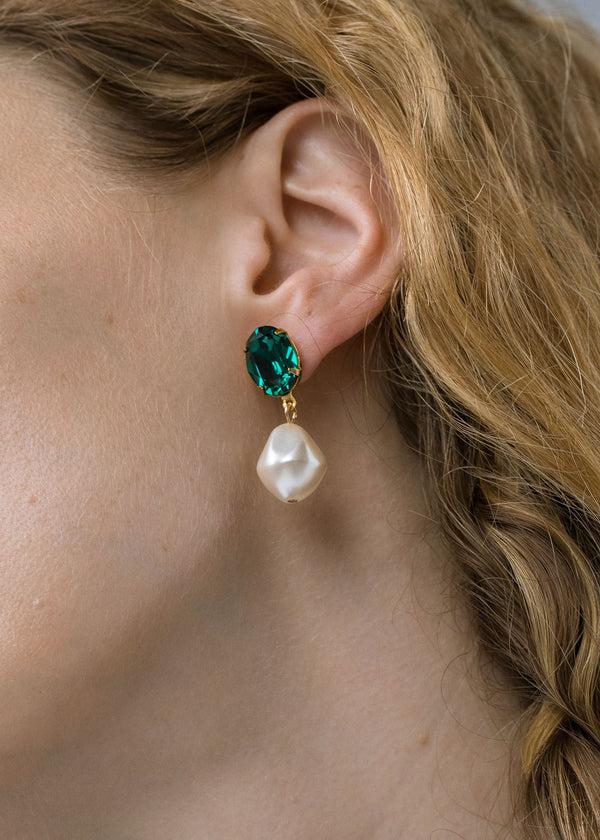 Jennifer Behr Tunis Earrings Emerald