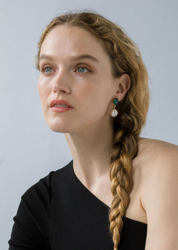 Jennifer Behr Tunis Earrings Emerald