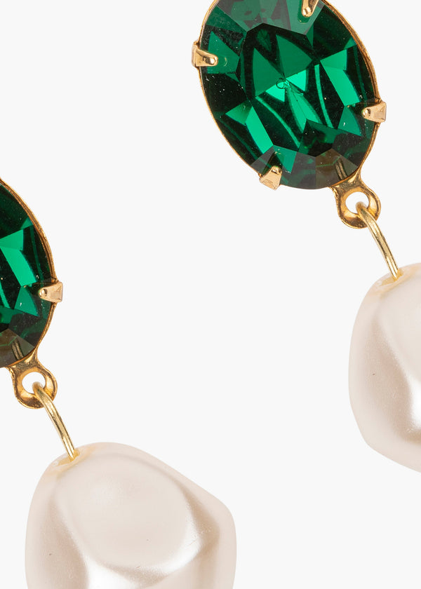 Jennifer Behr Tunis Earrings Emerald