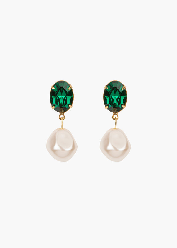 jennifer behr Tunis Earrings Emerald