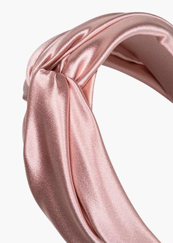 Jennifer Behr Twist Headband In Silk Satin Peony