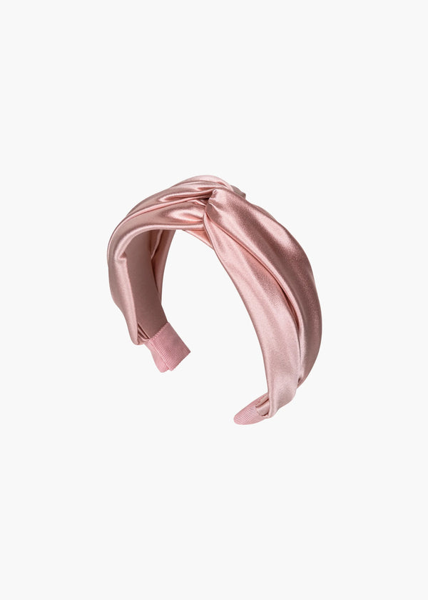 jennifer behr Twist Headband in Silk Satin Peony