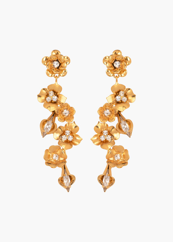 jennifer behr Vanora Earrings Crystal Antique Gold