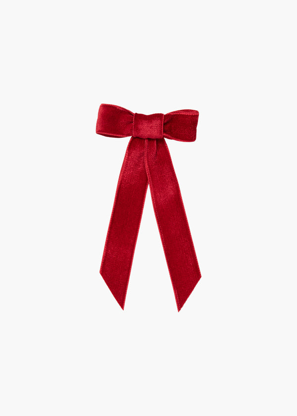 jennifer behr Velvet Bow Barrette Rouge