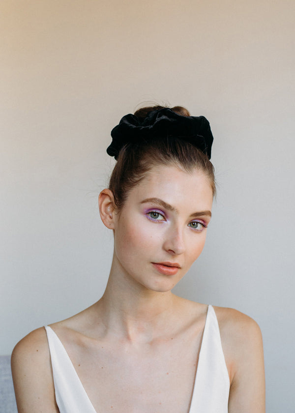 Jennifer Behr Velvet Scrunchie Black