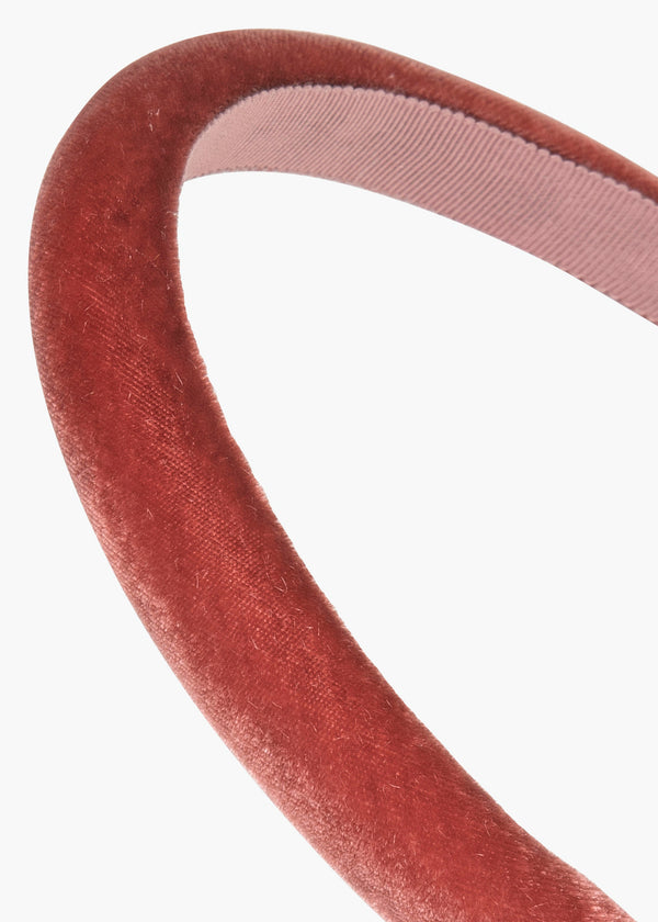 Jennifer Behr Velvet Tiana Headband Antique Rose