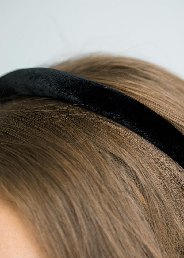 Jennifer Behr Velvet Tiana Headband Black