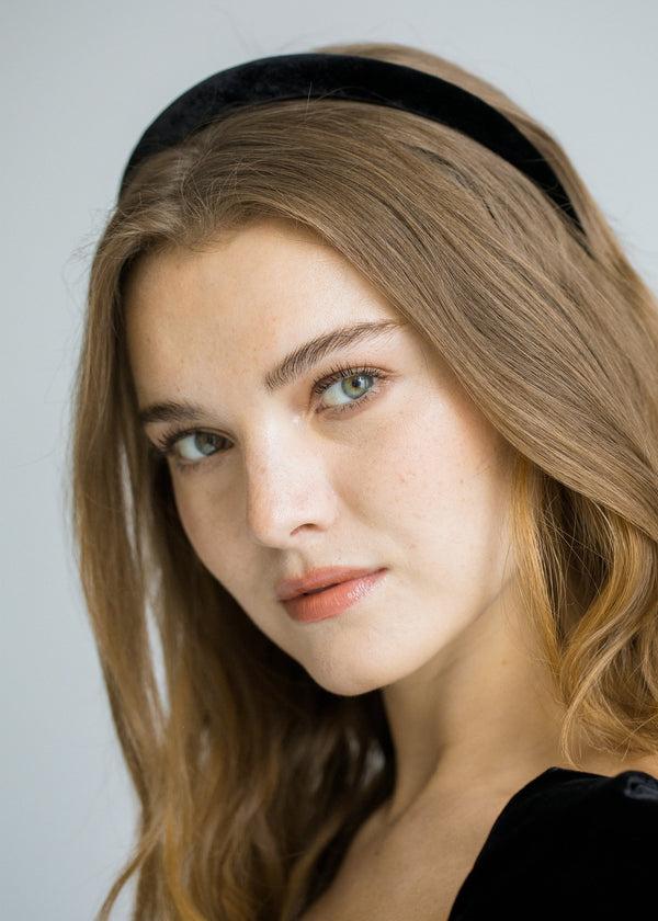 Jennifer Behr Velvet Tiana Headband Black