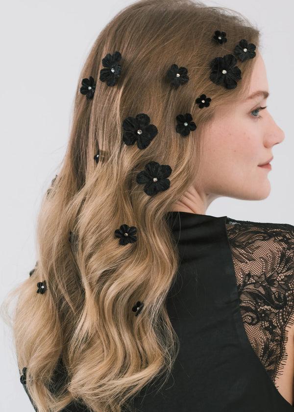 Jennifer Behr Viola Hair Magnet Set Crystal Black