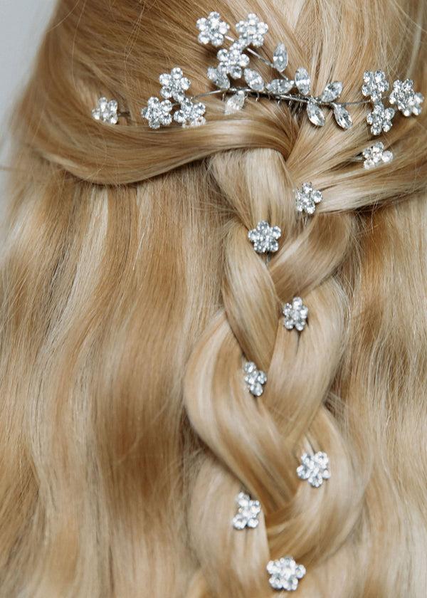 Jennifer Behr Violet Bobby Pin Set Crystal