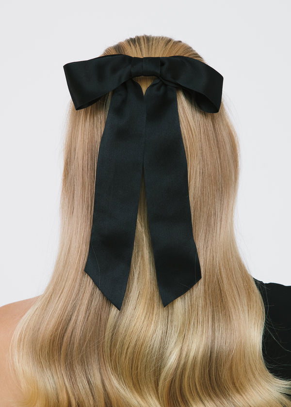 Jennifer Behr Virginia Bow Barrette Black