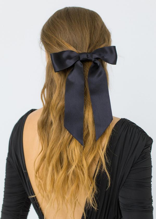 Jennifer Behr Virginia Bow Barrette Black