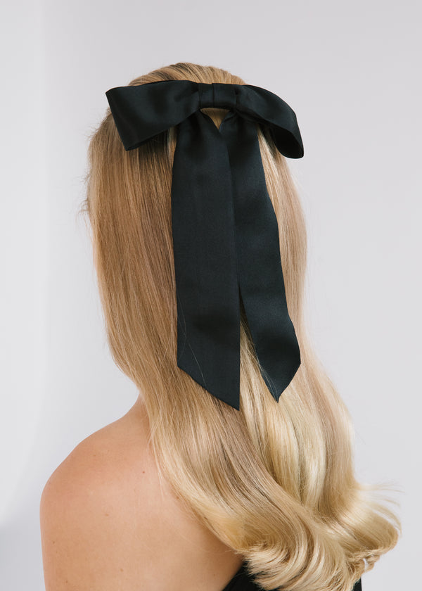 Jennifer Behr Virginia Bow Barrette Black