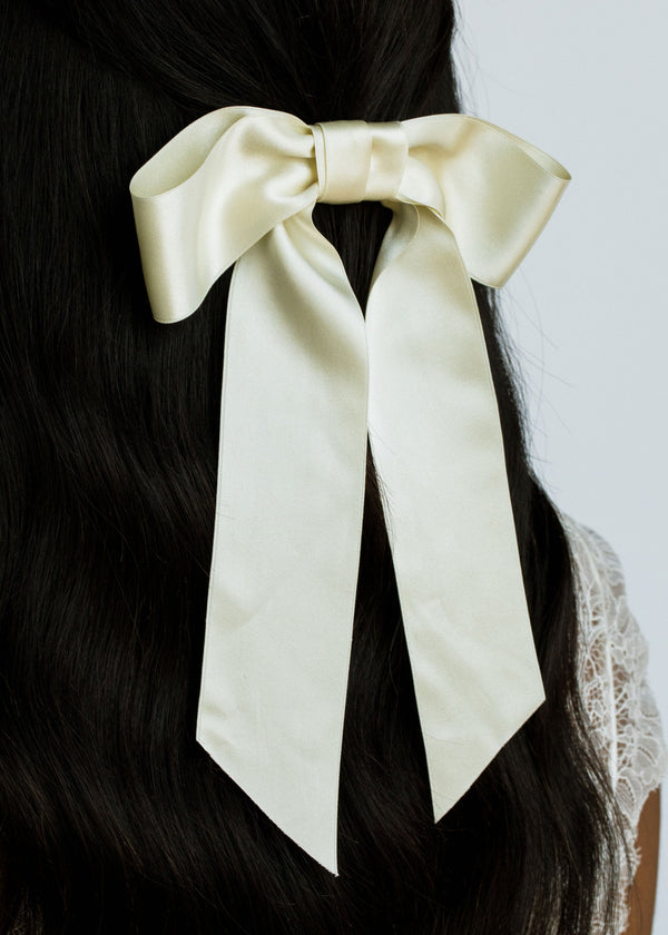 Jennifer Behr Virginia Bow Barrette Cream