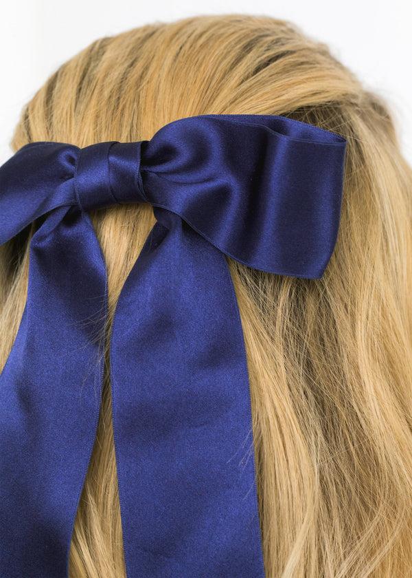 Jennifer Behr Virginia Bow Barrette Navy
