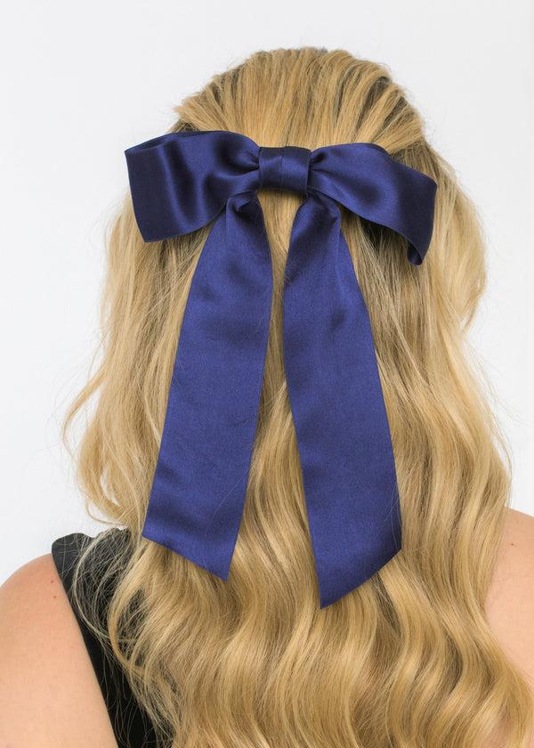 Jennifer Behr Virginia Bow Barrette Navy