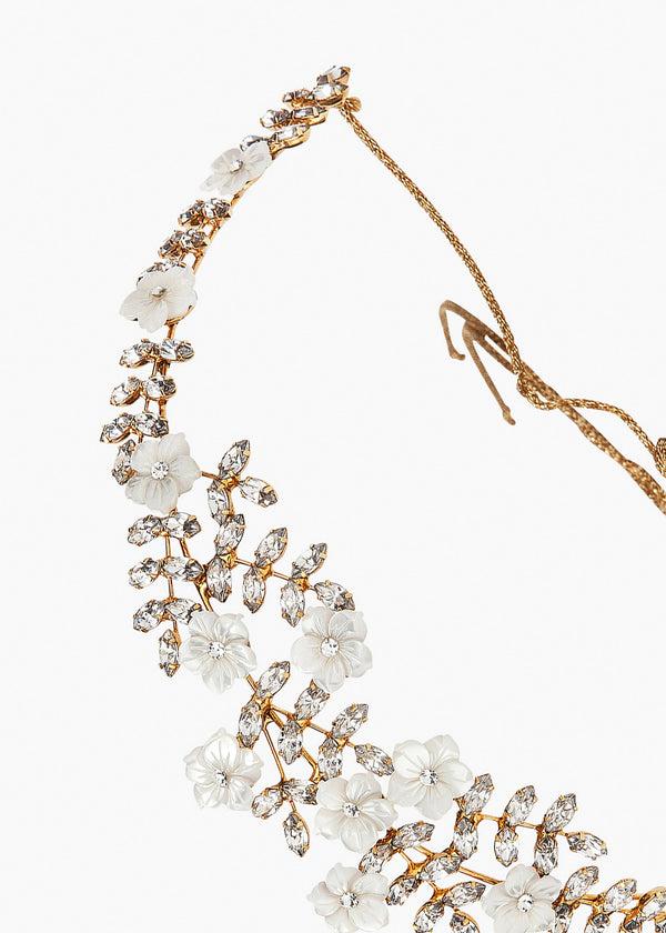 Jennifer Behr Vivienne Tiara Crystal Antique Gold