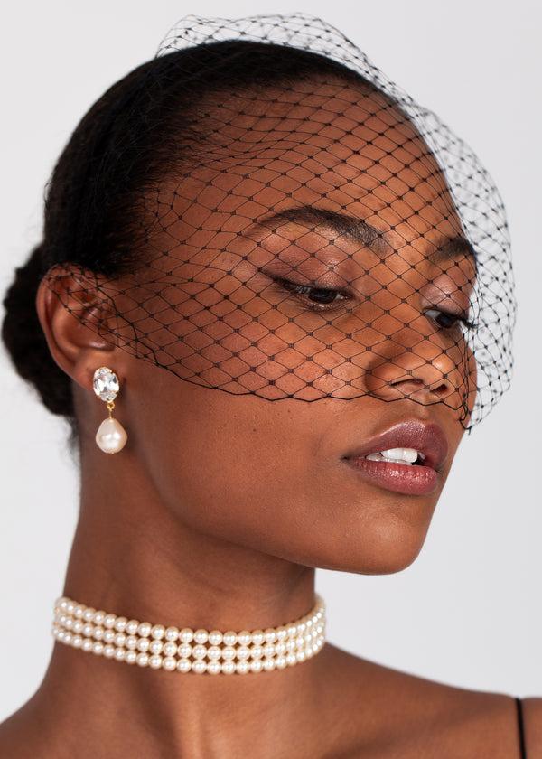 Jennifer Behr Voilette Headband Black