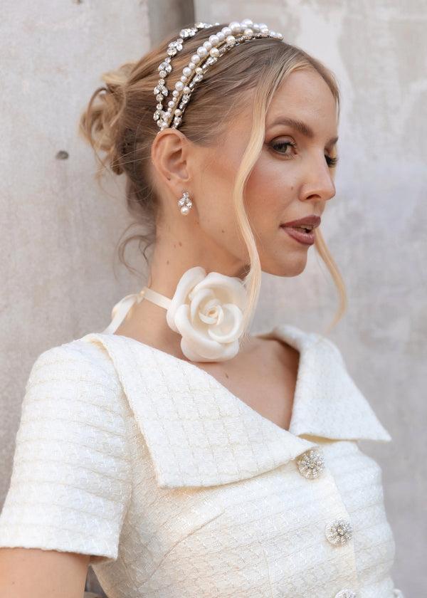 Jennifer Behr Jennifer Behr X Leonie Hanne Fleur Ribbon Tie Cream