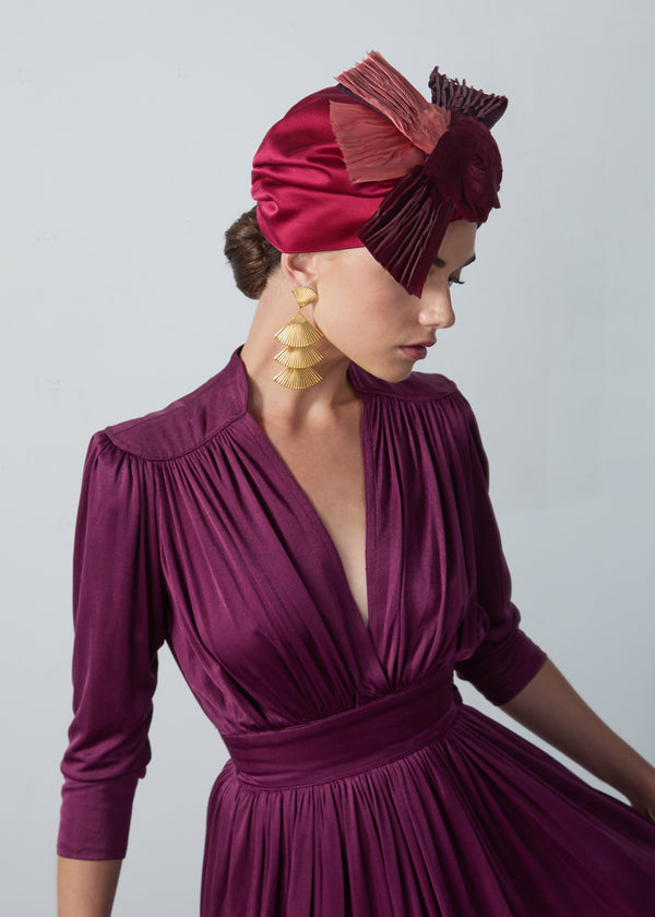Jennifer Behr Jennifer Behr X New York Vintage Edie Turban Ruby