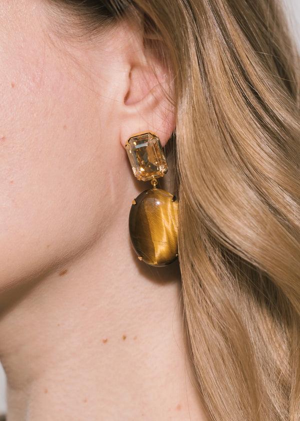 Jennifer Behr Xiomara Earrings Tigers Eye