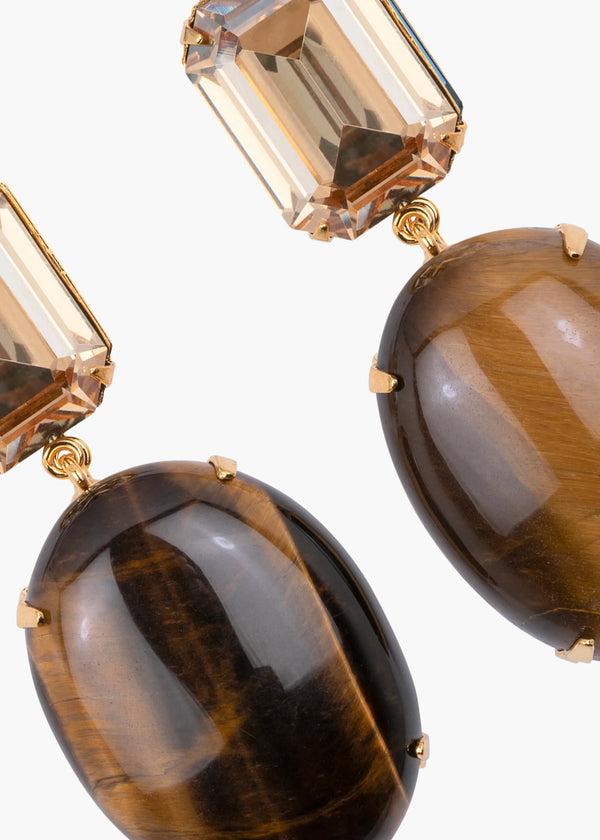 Jennifer Behr Xiomara Earrings Tigers Eye