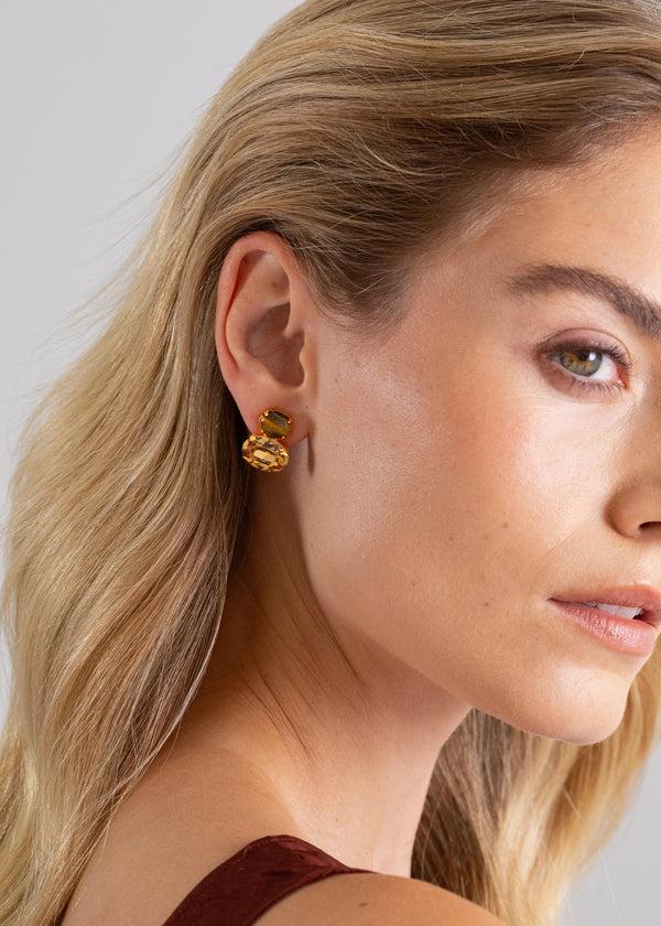 Jennifer Behr Yvette Earrings Tigers Eye