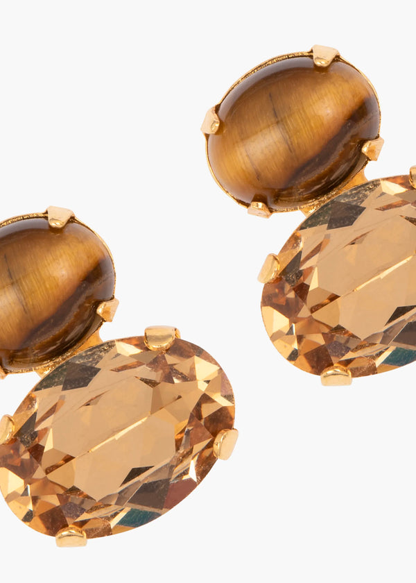 Jennifer Behr Yvette Earrings Tigers Eye