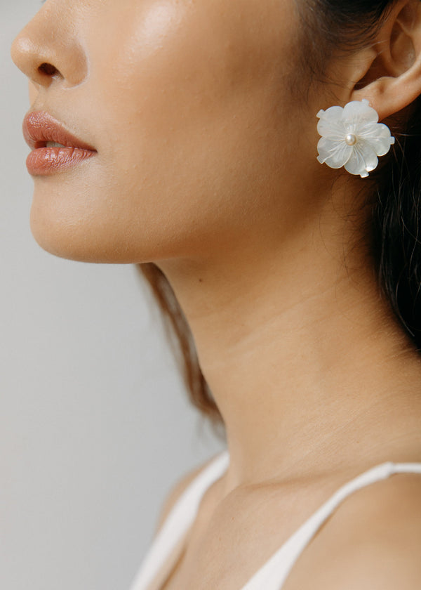 Jennifer Behr Zia Stud Earrings Mother Of Pearl