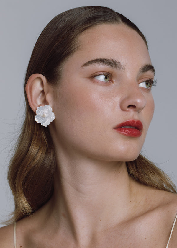 Jennifer Behr Zia Stud Earrings Mother Of Pearl