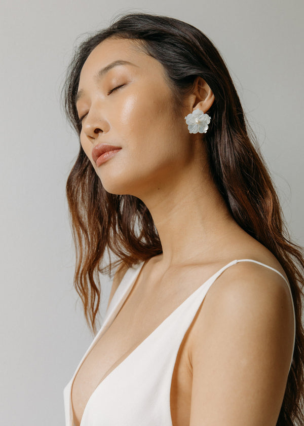 Jennifer Behr Zia Stud Earrings Mother Of Pearl