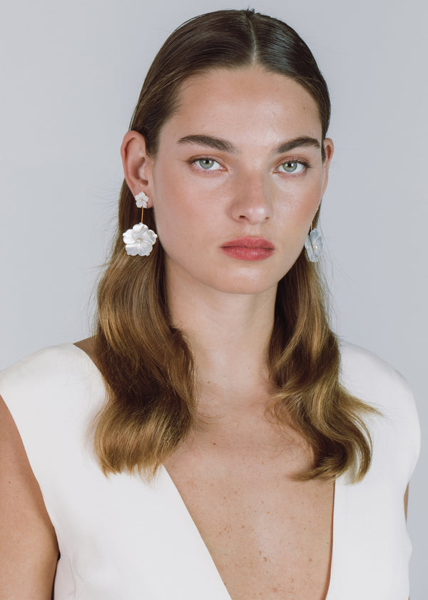 Jennifer Behr Zinnia Earrings Mother Of Pearl