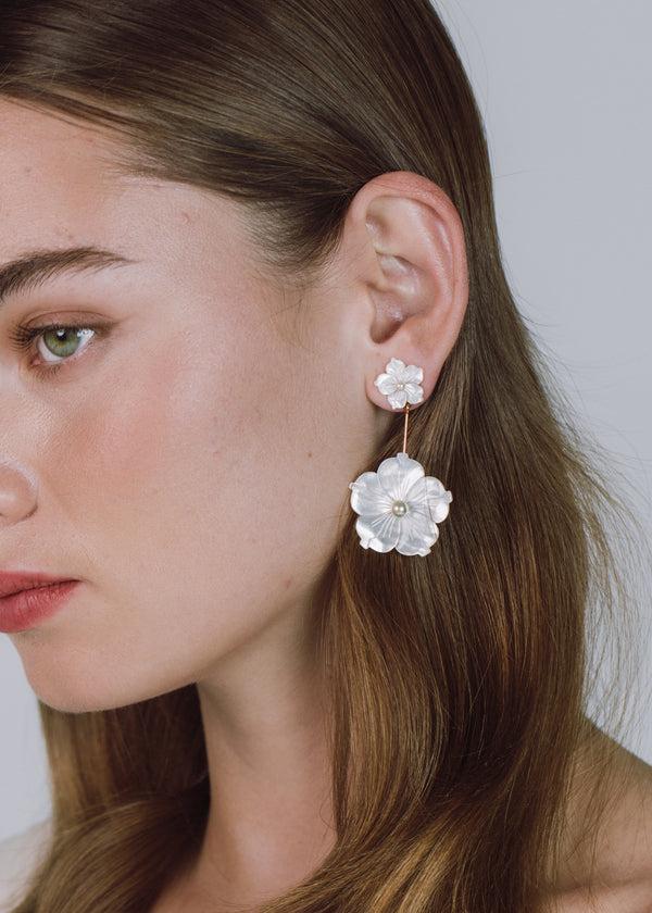Jennifer Behr Zinnia Earrings Mother Of Pearl