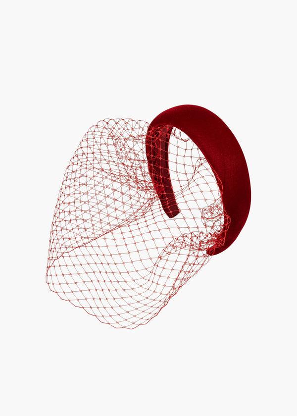 jennifer behr Kate Voilette Headband in Velvet Ruby