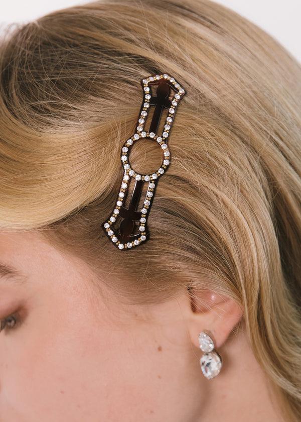 Jennifer Behr Magdaleine Vintage French Barrette Tortoise