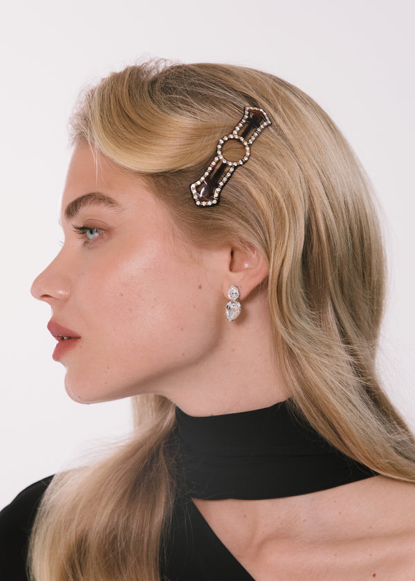 Jennifer Behr Magdaleine Vintage French Barrette Tortoise