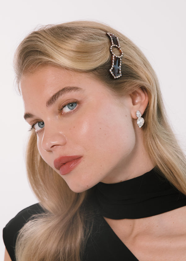 Jennifer Behr Magdaleine Vintage French Barrette Tortoise