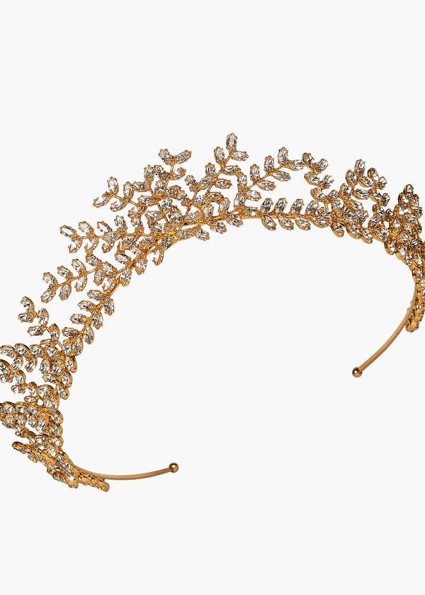 Jennifer Behr Mignonette Tiara Crystal Antique Gold
