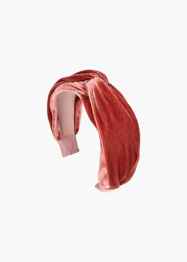 jennifer behr Twist Headband in Velvet Antique Rose