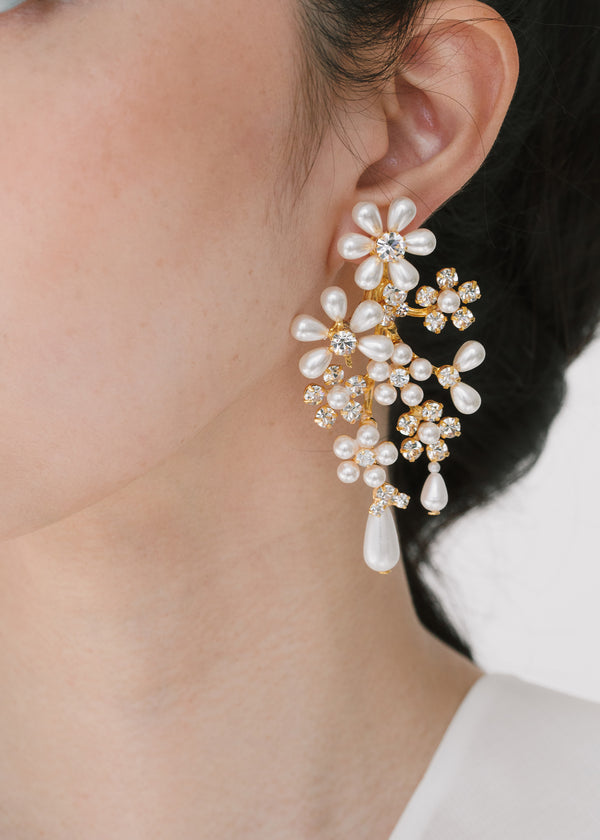 Jennifer Behr Ursella Earrings Crystal Antique Gold