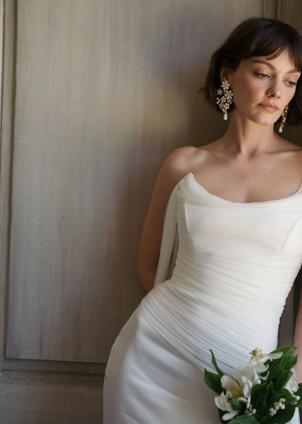 Jennifer Behr Ursella Earrings Crystal Antique Gold