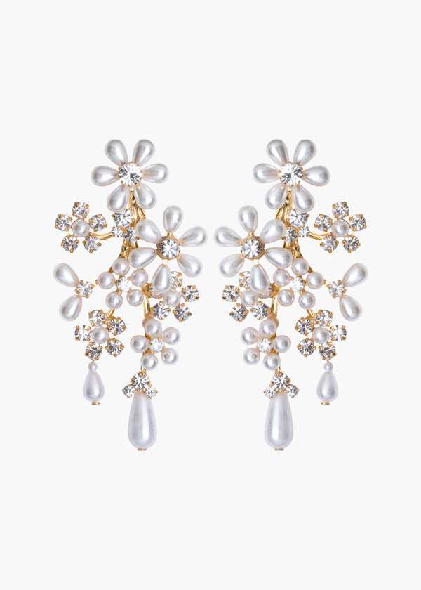 jennifer behr Ursella Earrings Crystal Antique Gold