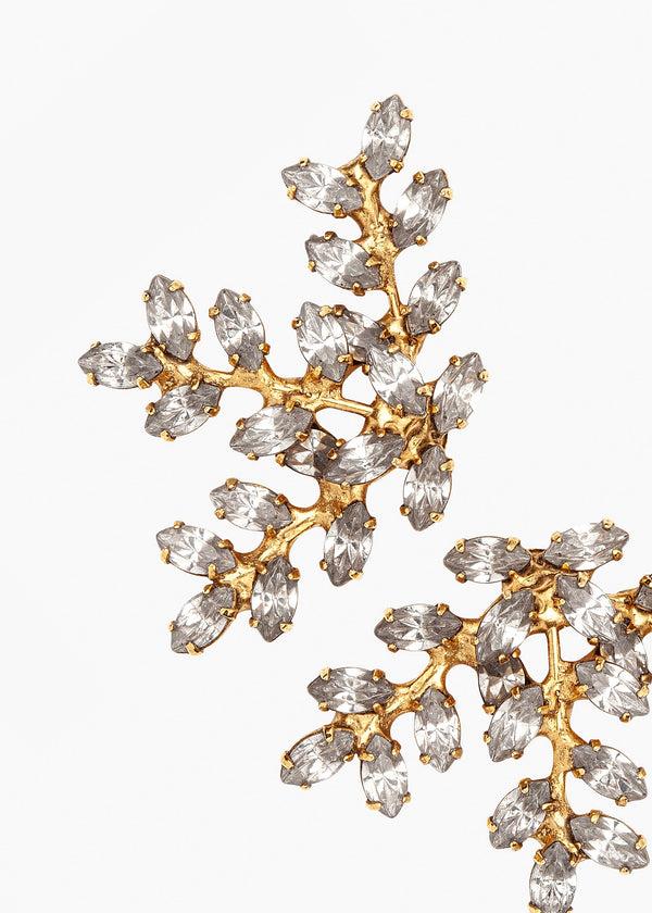 Jennifer Behr Viniette Earrings Crystal Antique Gold